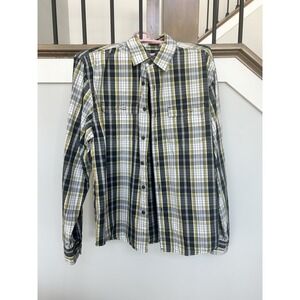 "Great Northwest Clothing Company" large yellow blue plaid flannel